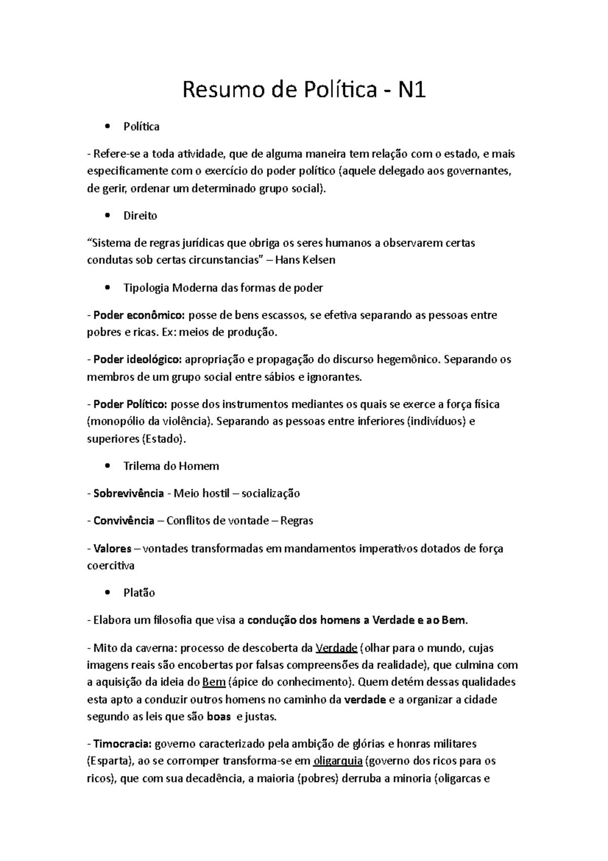 Resumo de Política N1 - Apontamentos 1 - Resumo de Política - N ...