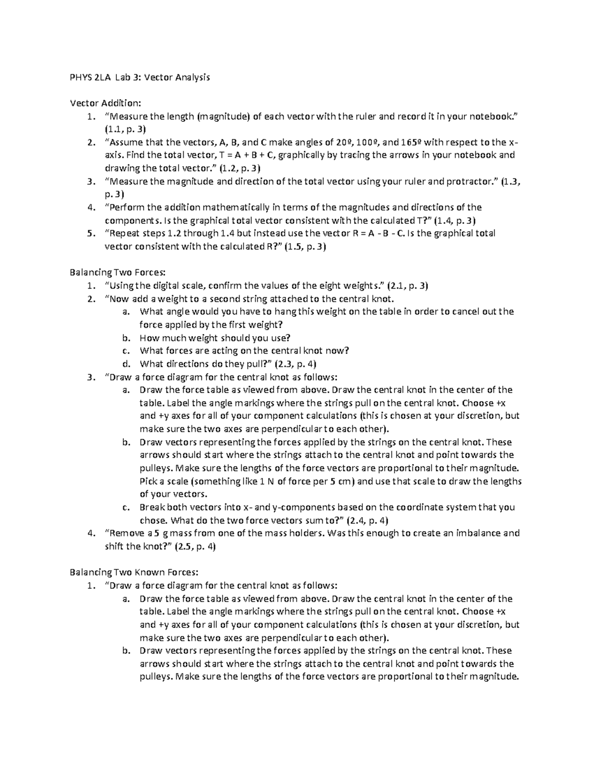 2LA Lab 3 Rubric - PHYS02A - UC Riverside - Studocu