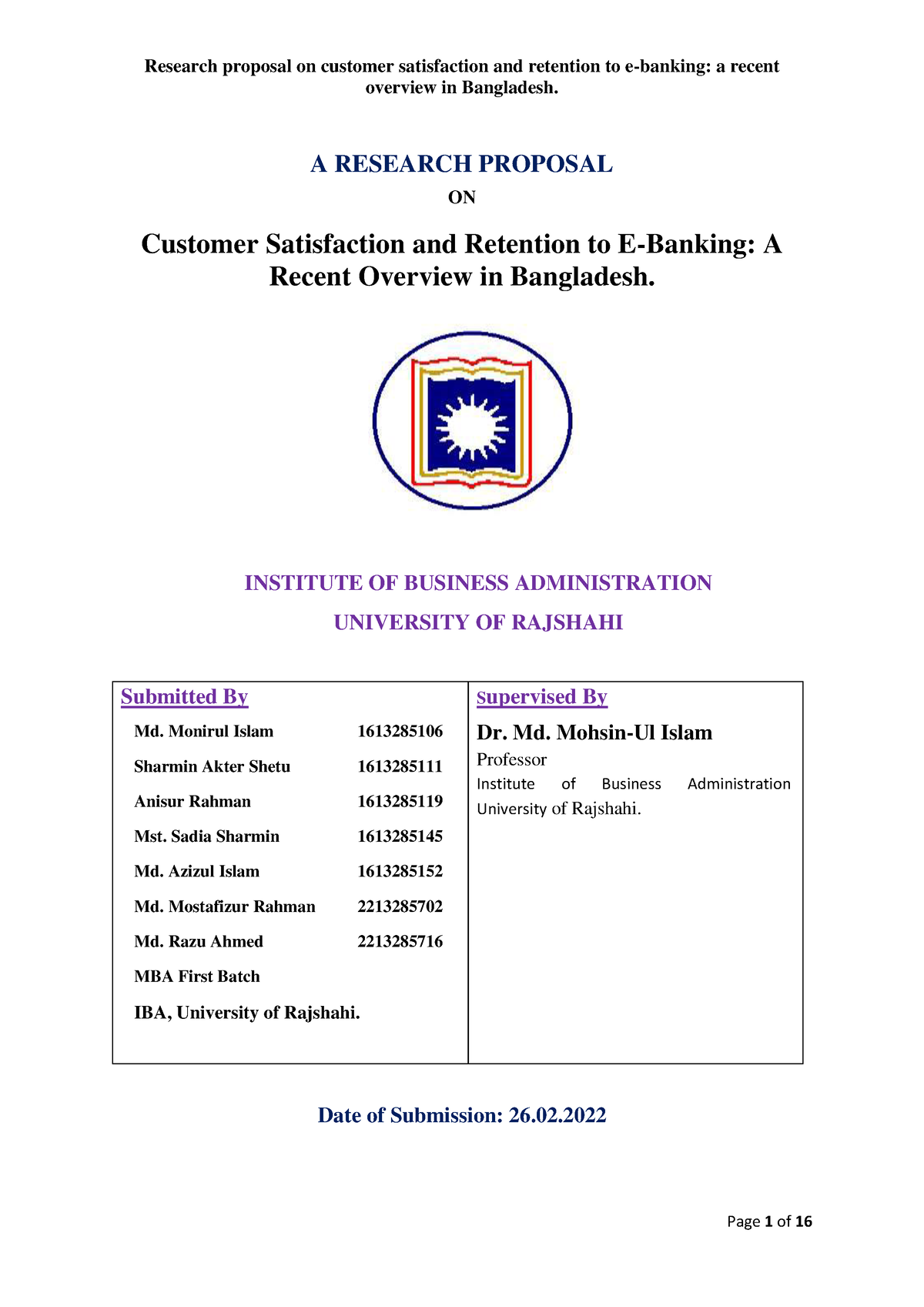 research proposal in bangladesh