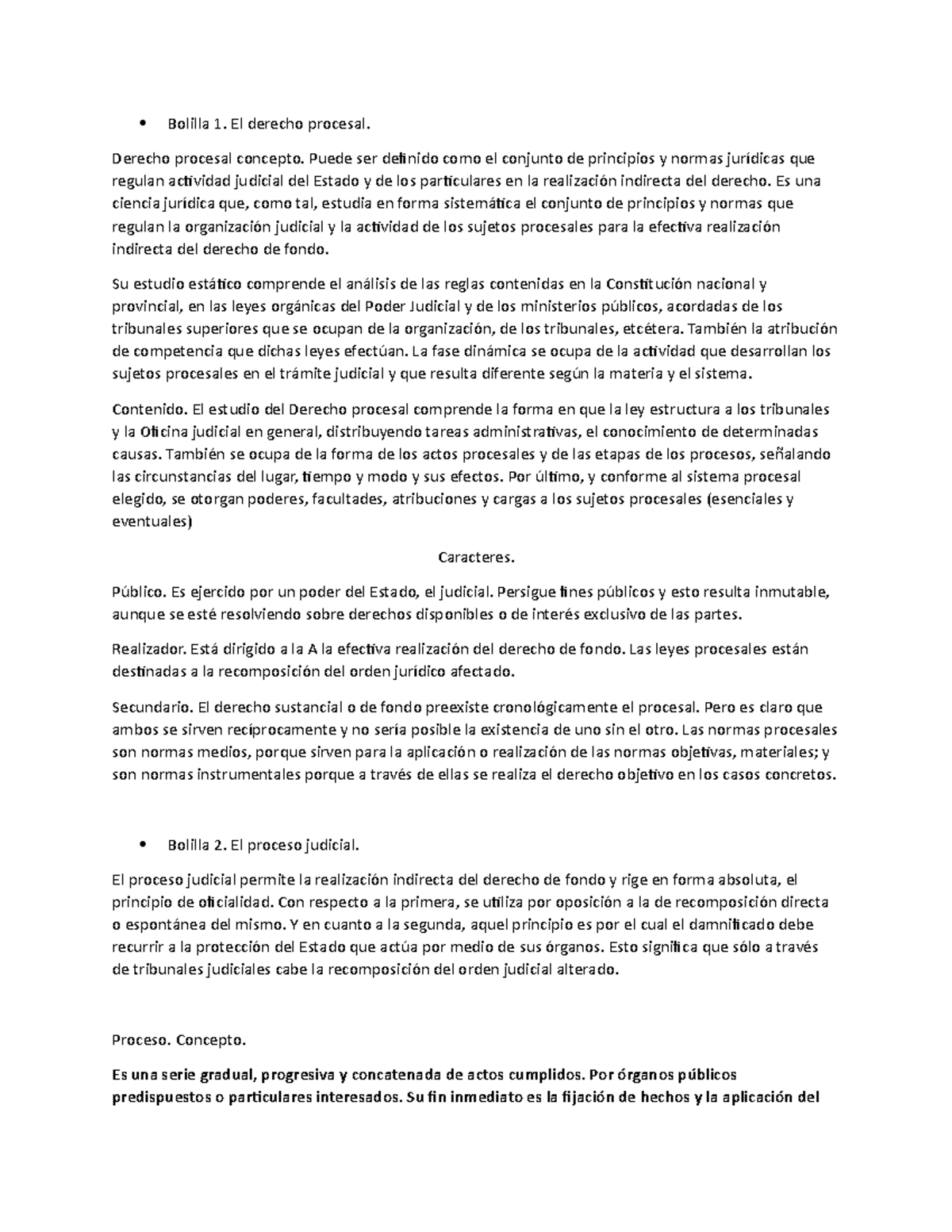 Bolilla 1 - RESUMEN - Bolilla 1. El Derecho Procesal. Derecho Procesal ...