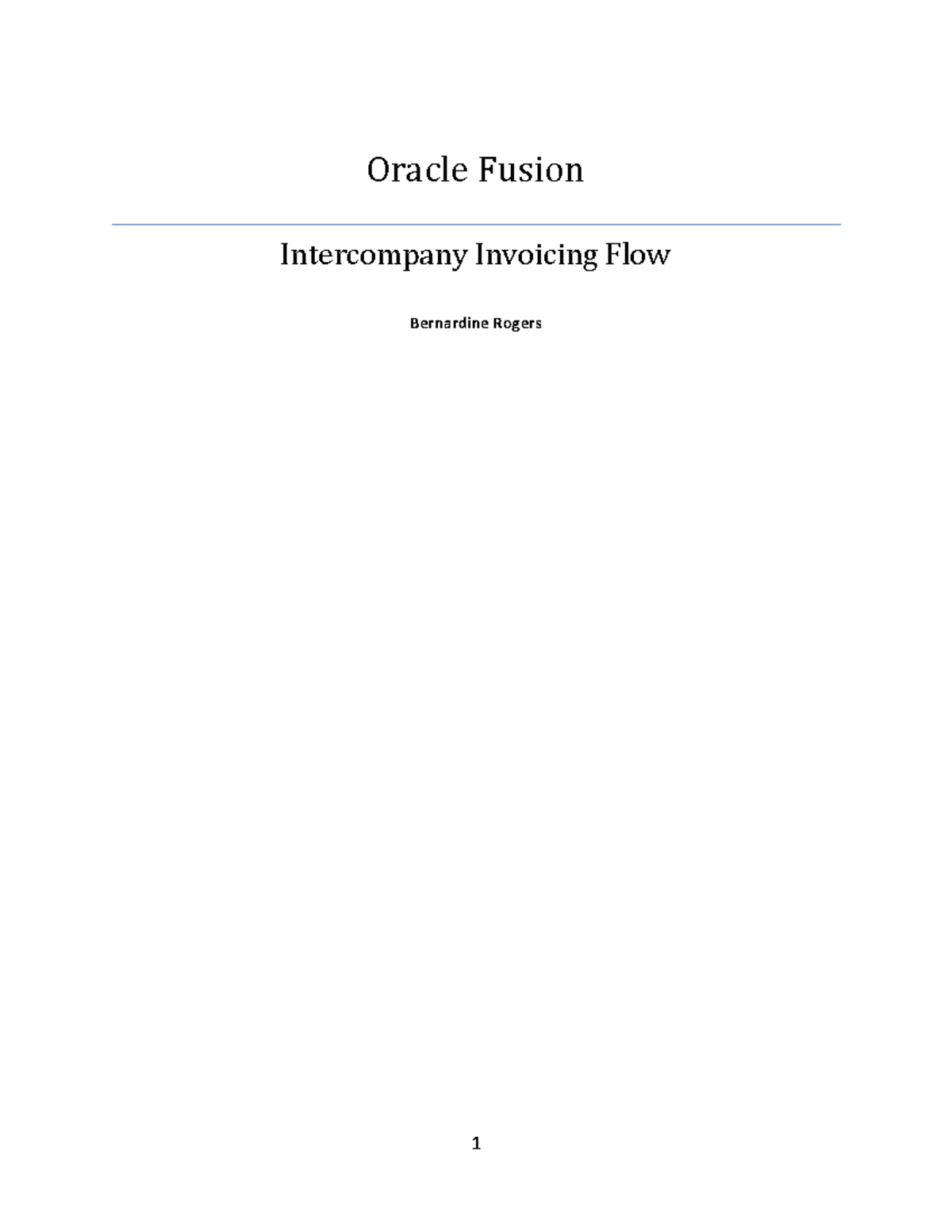 Interco Invoicing Flow Setup - Oracle Fusion Intercompany Invoicing ...
