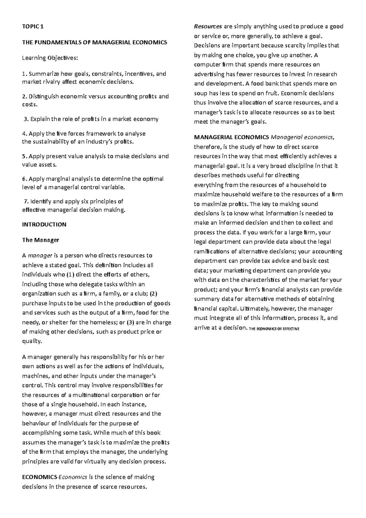 managerial-economics-lecture-notes-1-topic-1-the-fundamentals-of