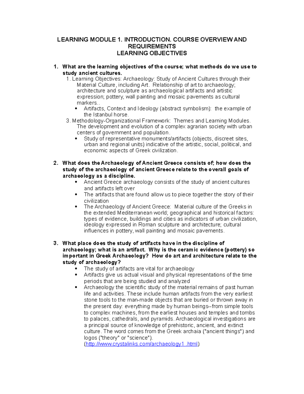 Learning module one outlines - LEARNING MODULE 1. INTRODUCTION. COURSE ...