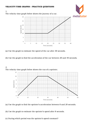 PHYSICSMECHANICS - Worksheet Velocity Graph 1.docx - Section: Name: Date:  Velocity-Time Graph Worksheet Part I: Time hours 1. Above is a velocity-time  graph of a