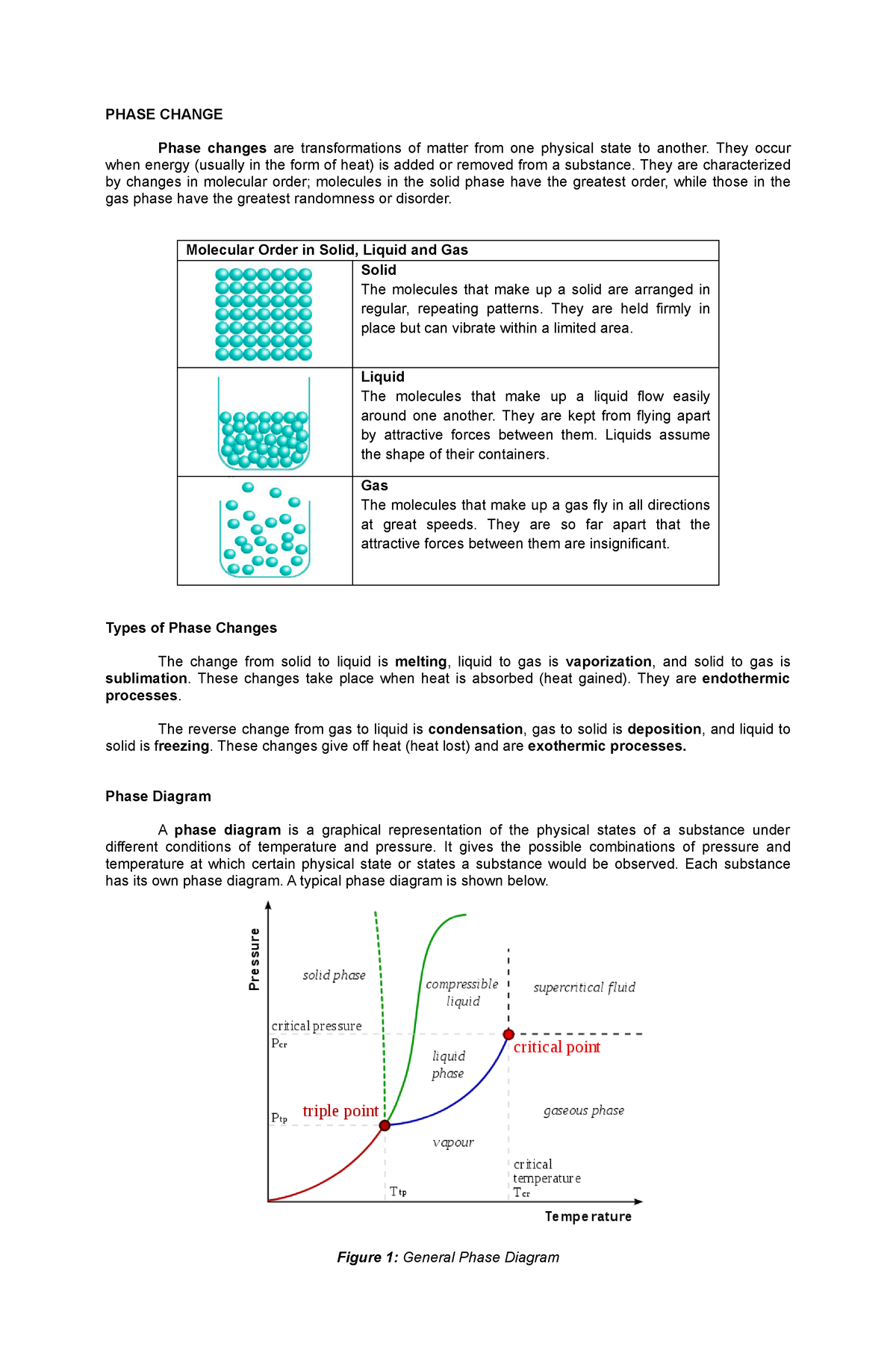 Chem 2 - General Chemistry 2 - PHASE CHANGE Phase Changes Are ...