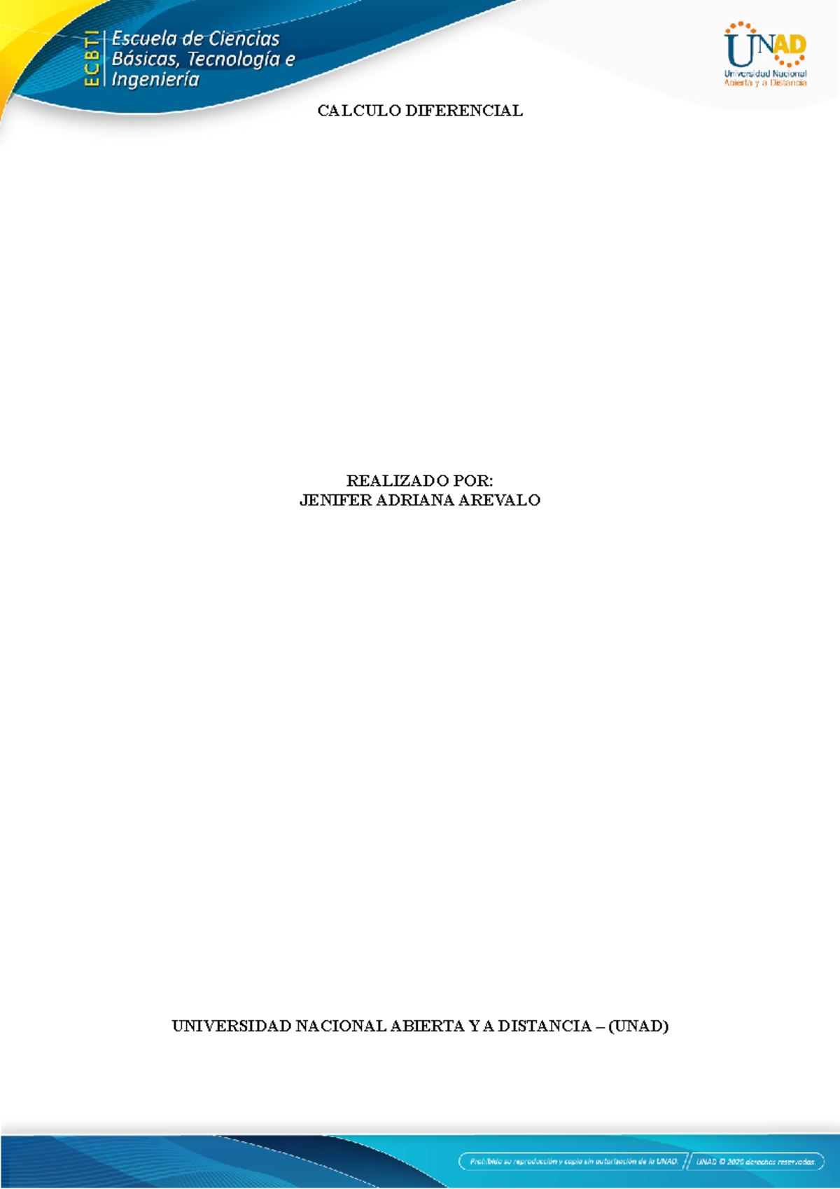 Tarea 2 100410 547 Jenifer Arevalo CALCULO DIFERENCIAL REALIZADO POR