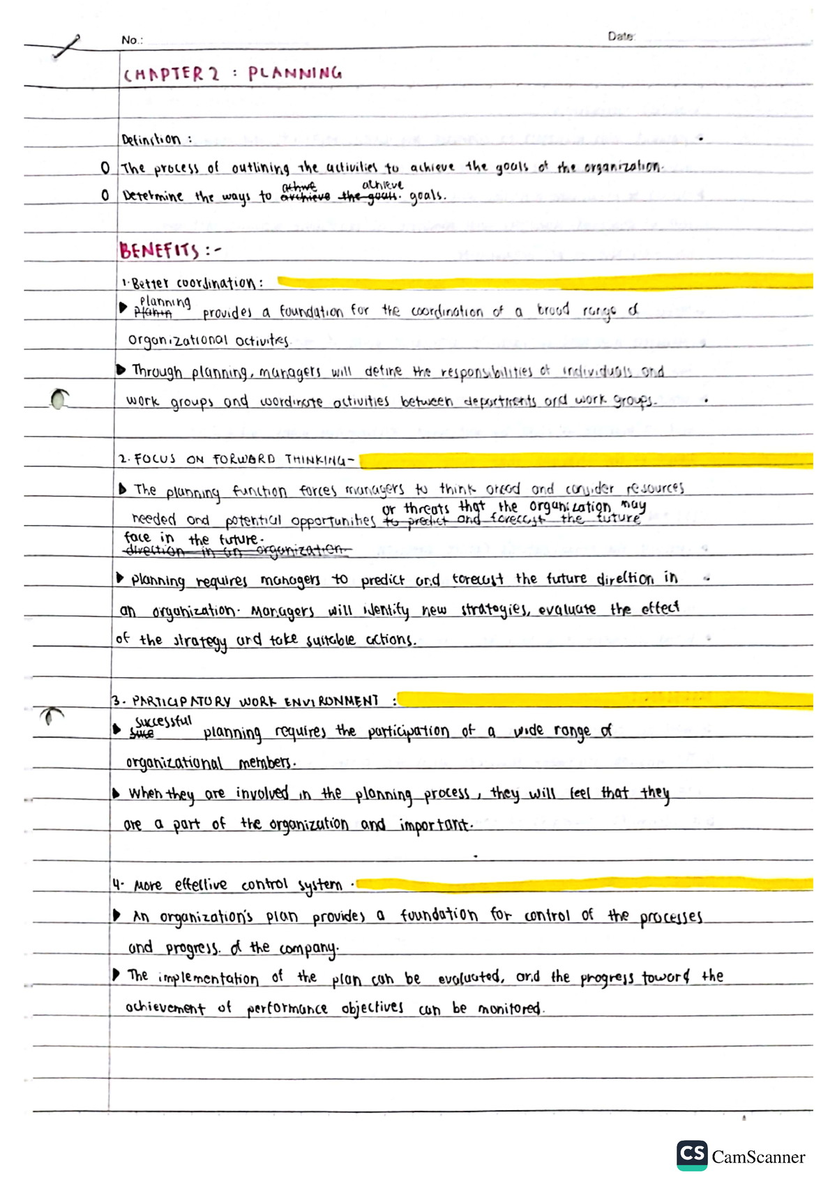 Chapter 2 MGT Notes - Fundamental Of Management - Studocu