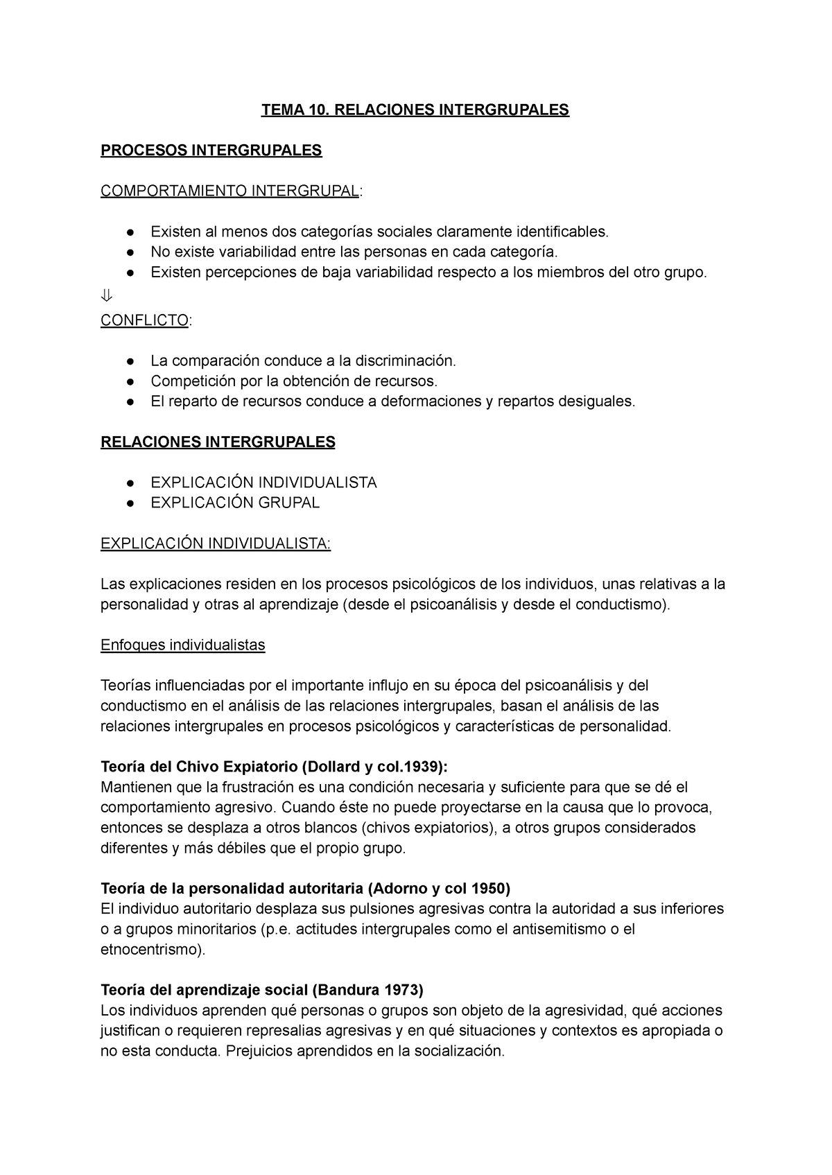 TEMA 10. Relaciones Intergrupales - TEMA 10. RELACIONES INTERGRUPALES ...