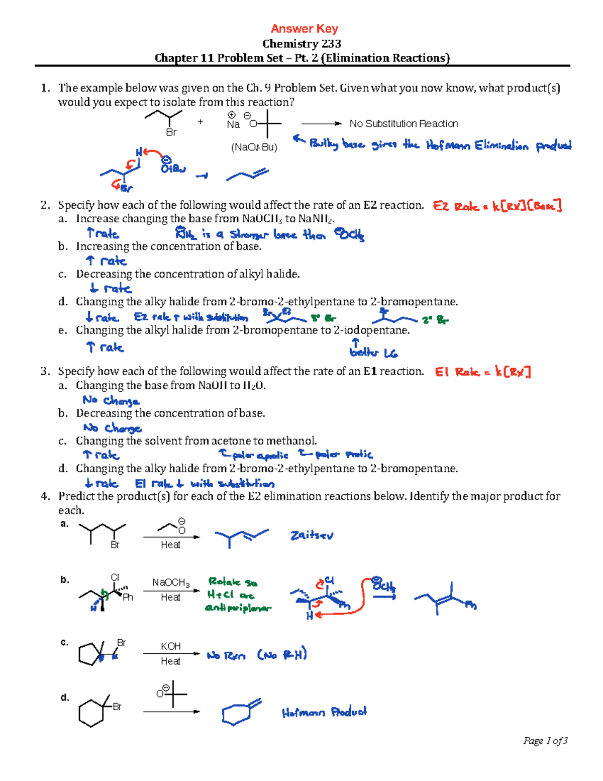 Chap 6-8 extra 2 ans - Organic chemistry I ch 6-8 worksheet - Page 1 of ...