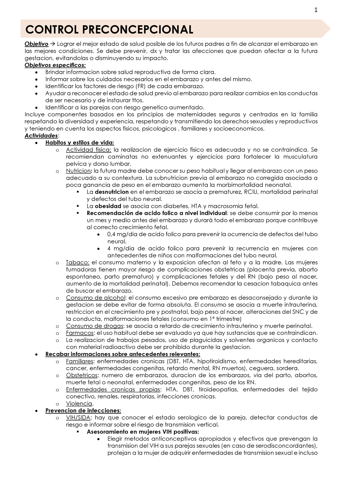 Control Preconcepcional Y Prenatal - CONTROL Objetivo à Lograr El Mejor ...