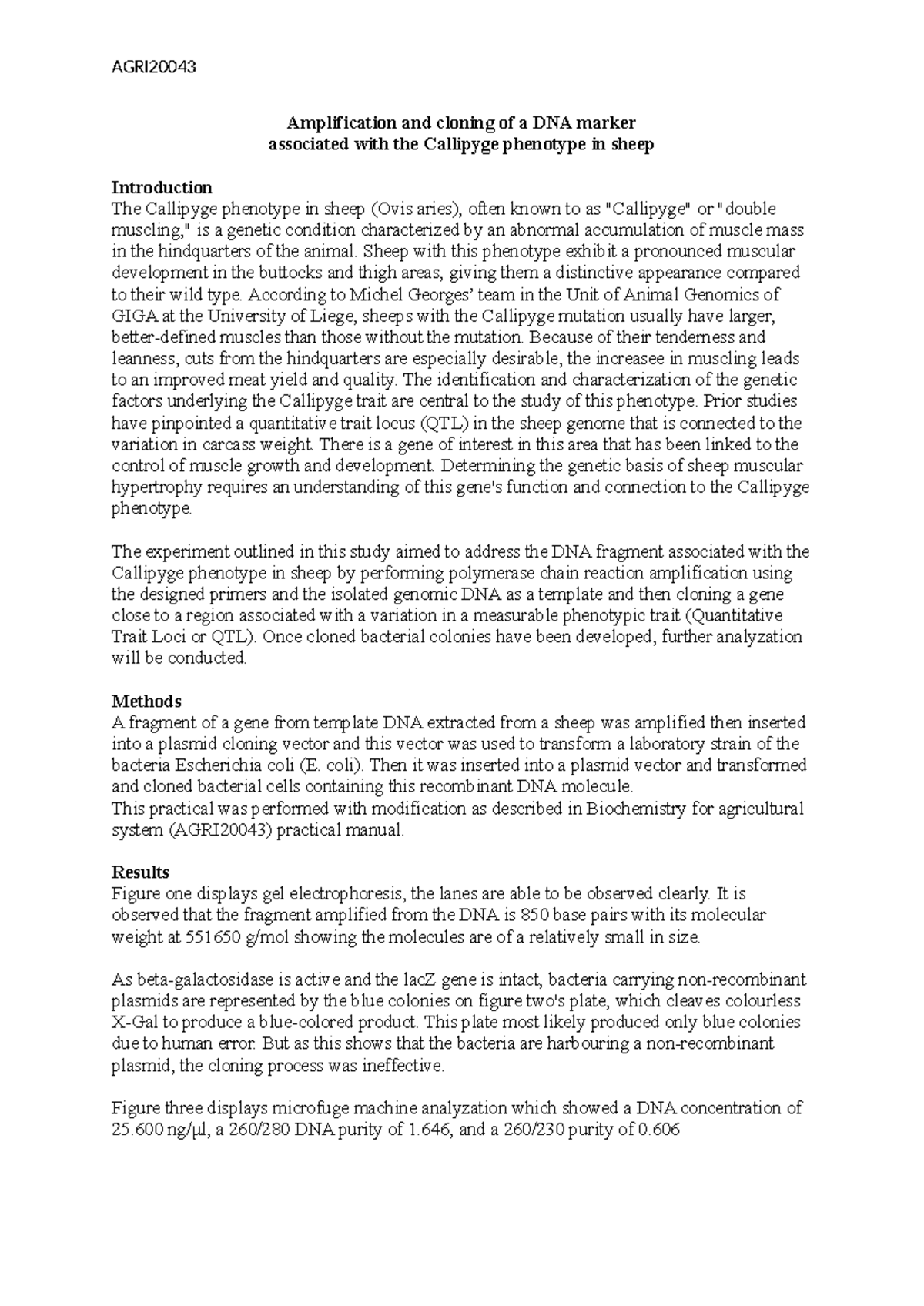 Biochemistry - Amplification and cloning of a DNA marker associated ...