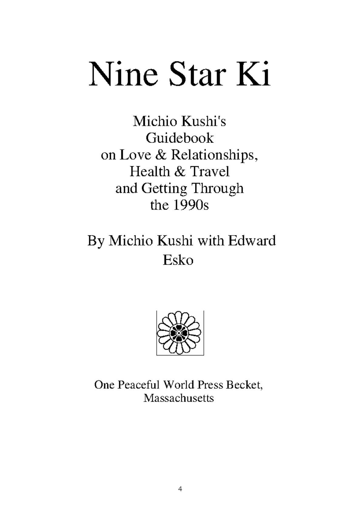 NineStarKi nine star Nine Star Ki Michio Kushi's Guidebook on