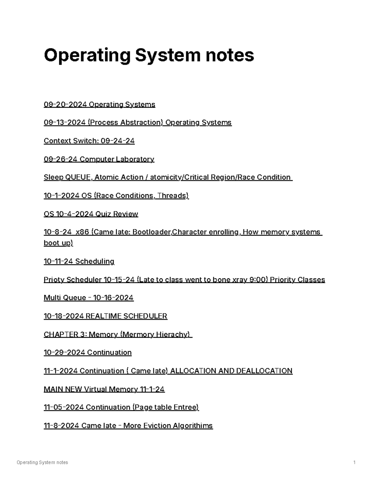 Operating System notes - Studocu