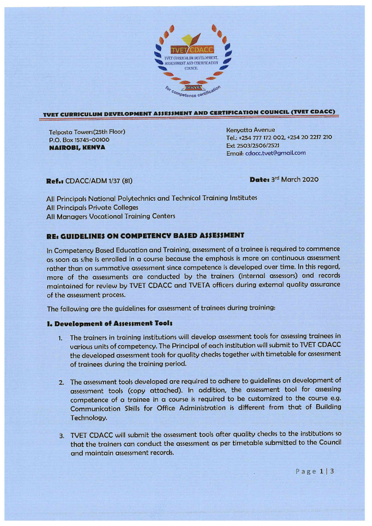 Competency Based Assessment Guidelines - bussines administration - Studocu
