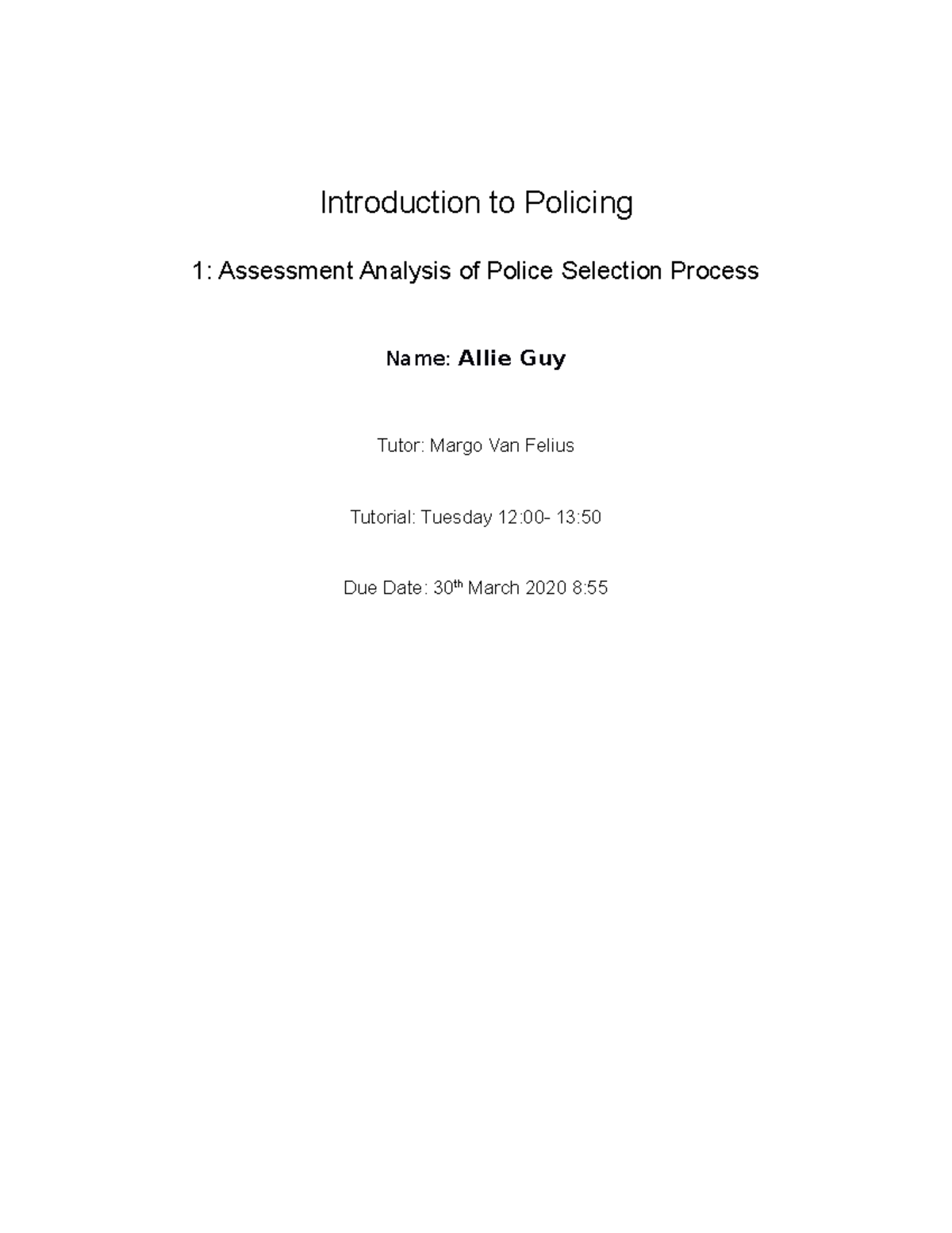 Assessment 1 - There are several skills that are monitored and looked ...