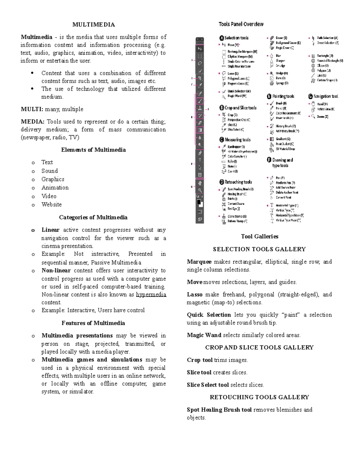 Multimedia Reviewer - MULTIMEDIA Multimedia - is the media that uses ...