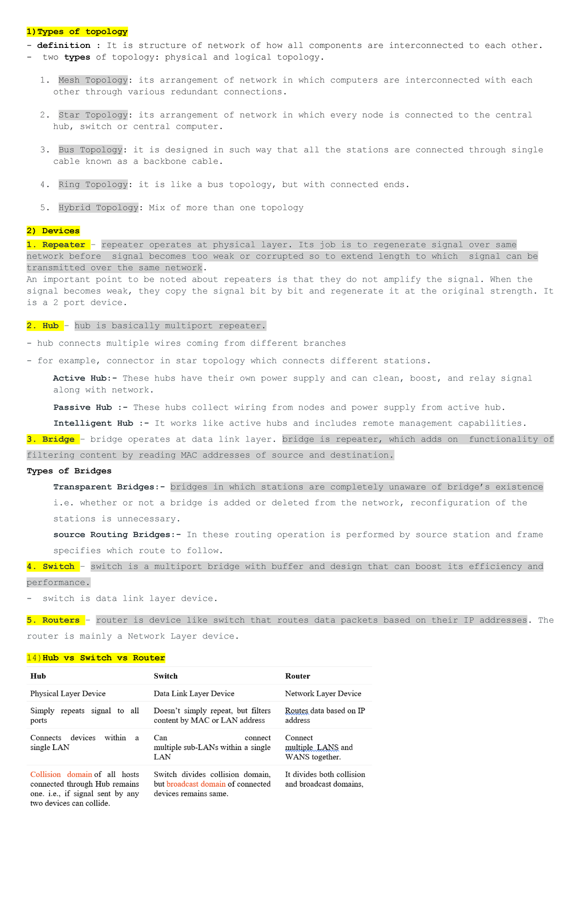computer network viva questions 1)Types of topology definition It