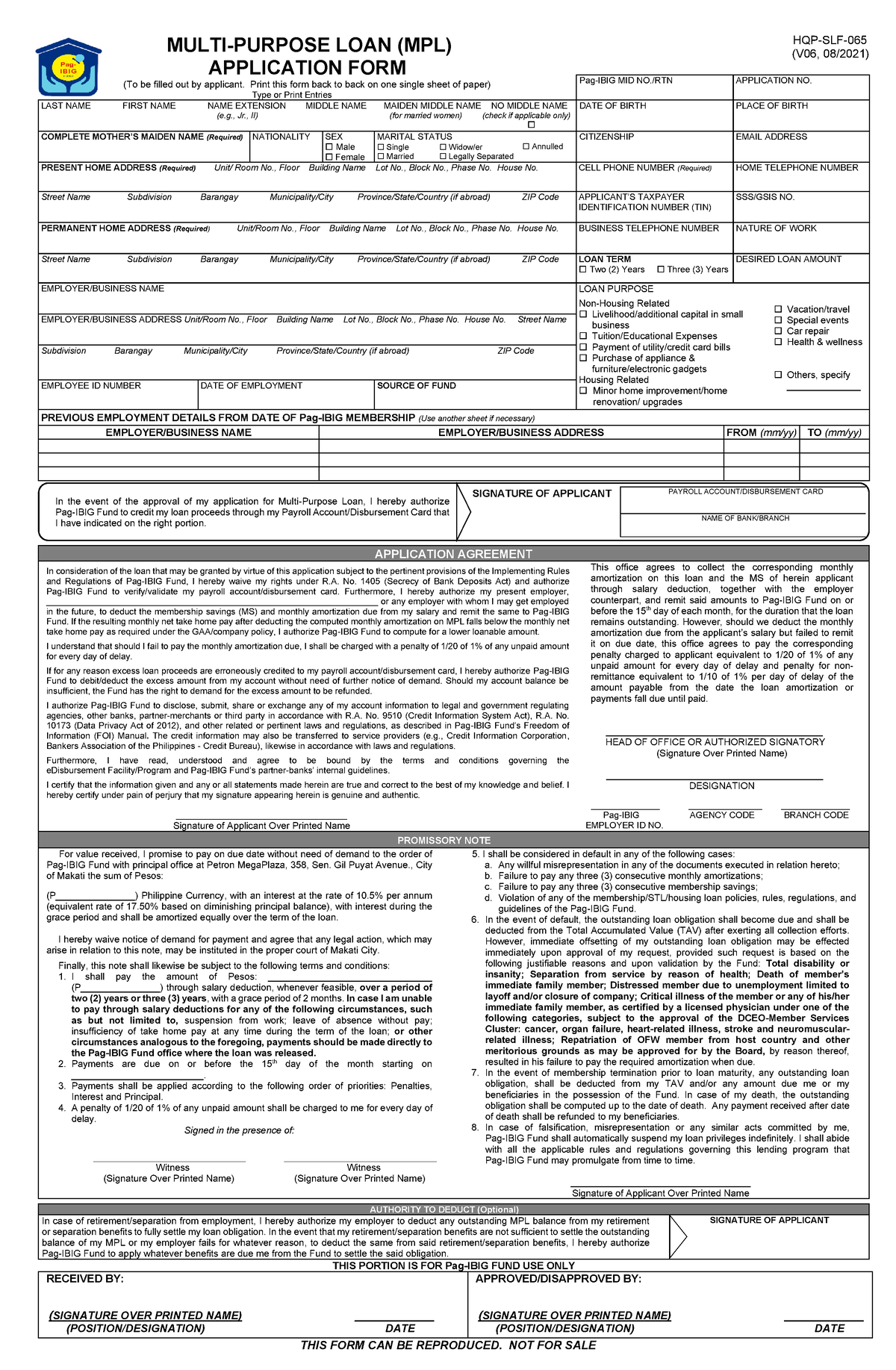 SLF065 Multi Purpose Loan Application Form V06 - MULTI-PURPOSE LOAN ...