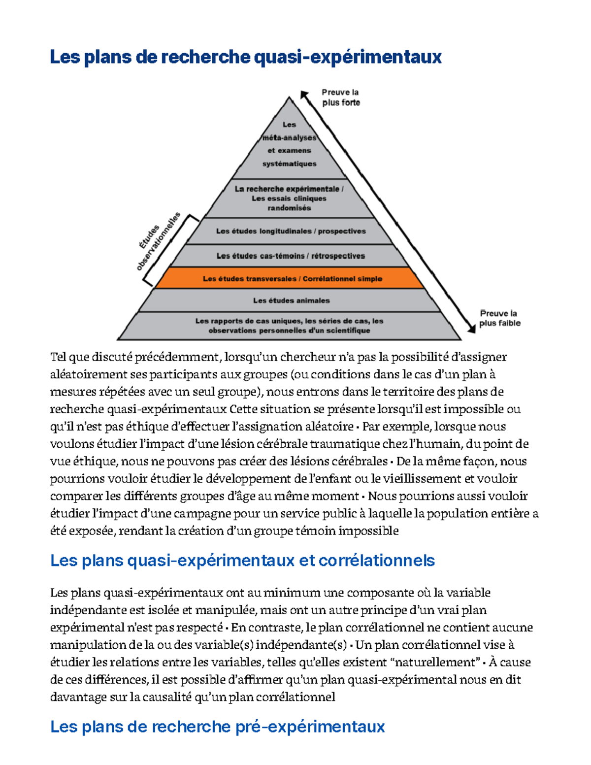 C5 Les plans de recherche quasi-expérimentaux - Tel que discuté ...