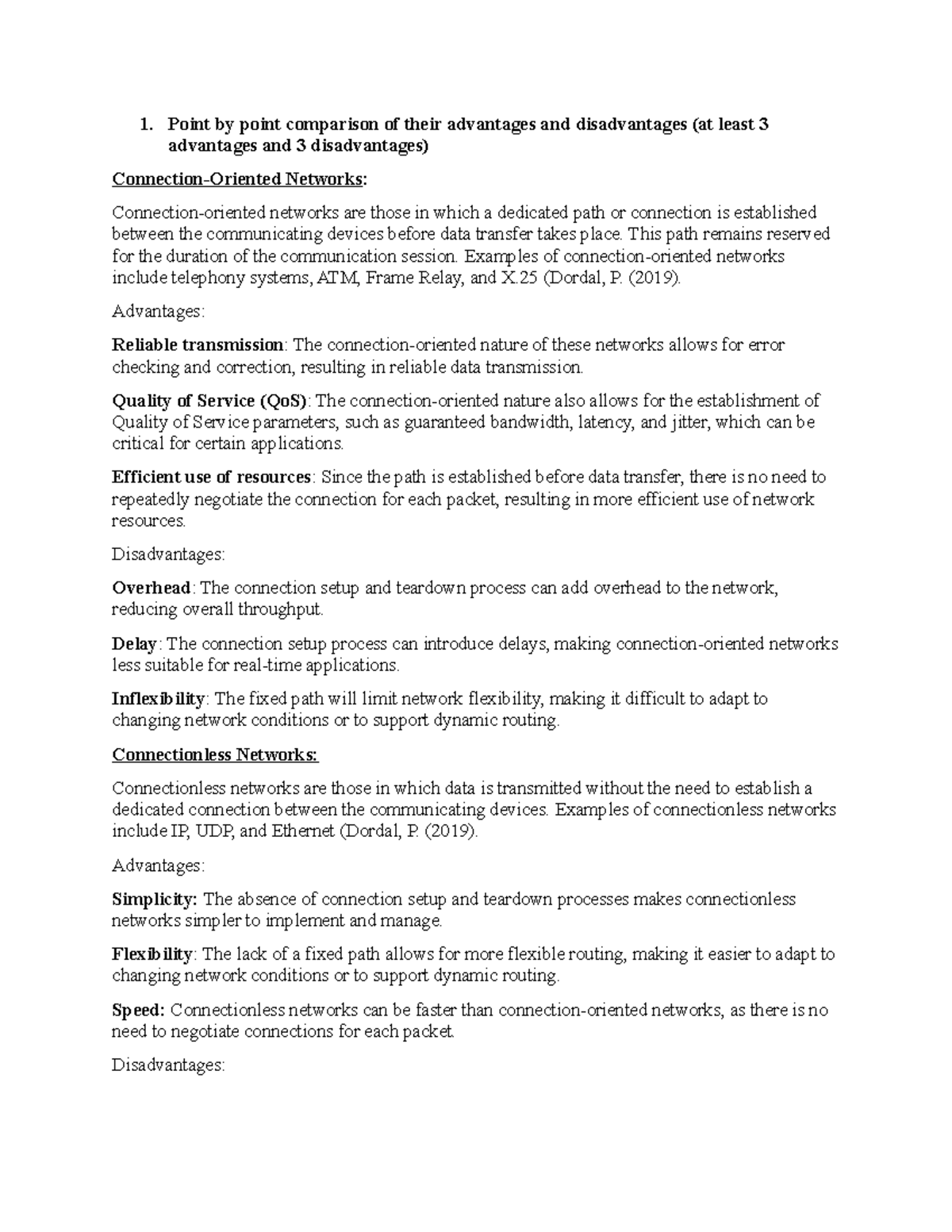 Written Assignment Unit 1 - Point by point comparison of their ...