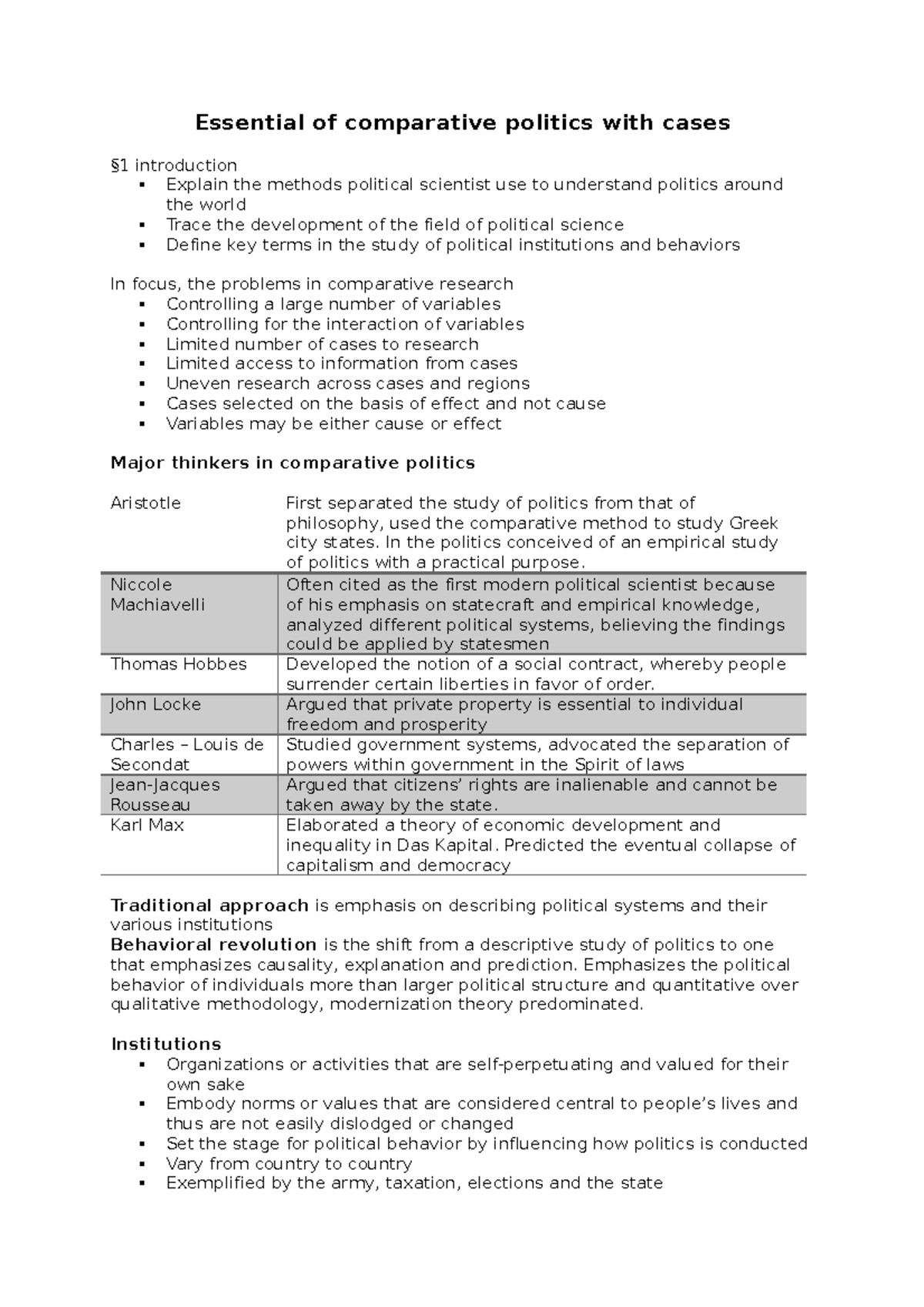 Essential of comparative politics with cases In the politics conceived of an empirical study