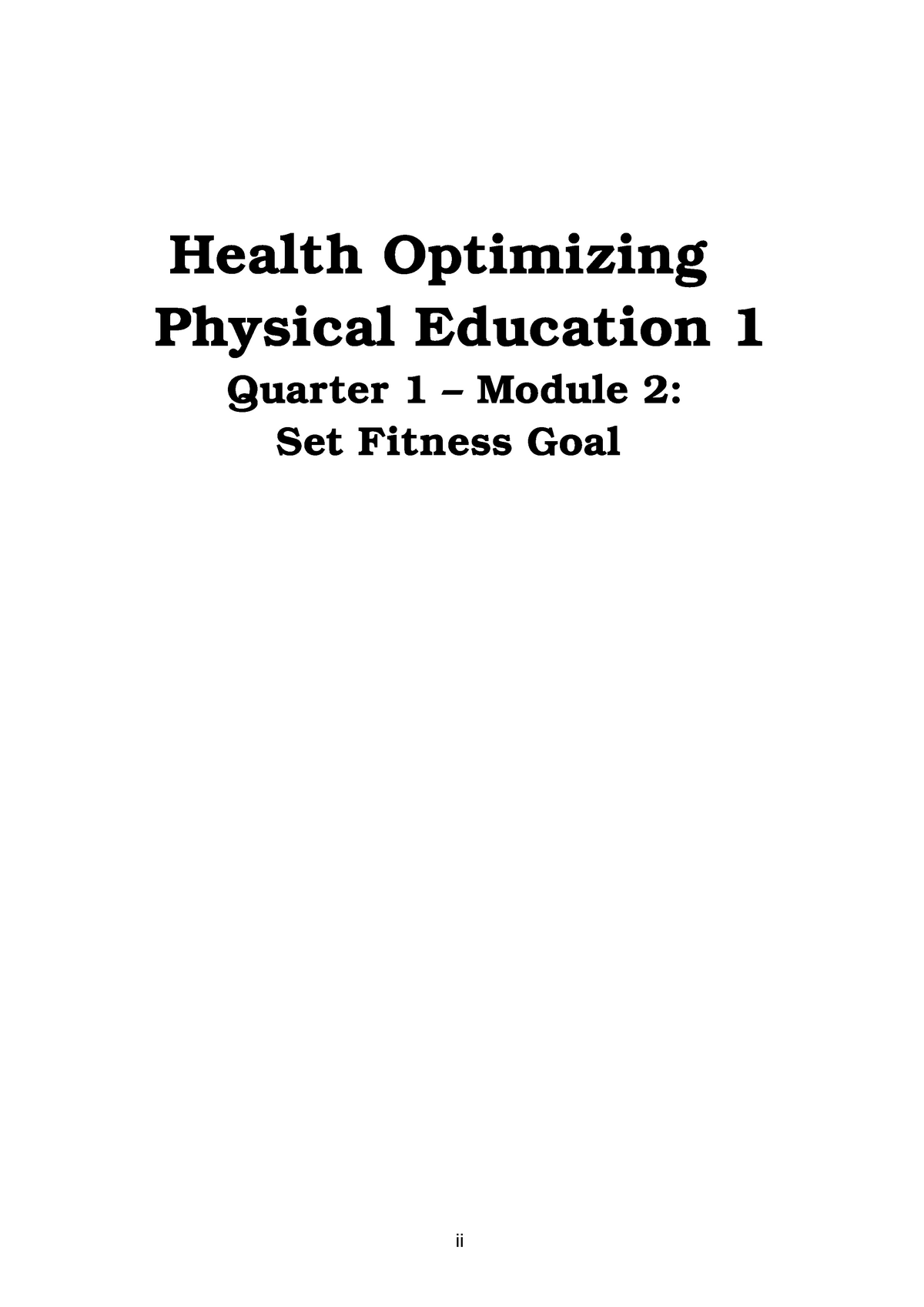 Hope1 Q1w2 Sample Module Heal Th Opt Imizing Phys Ical Educat Ion 1 Quarter 1 Modul E 2 5361