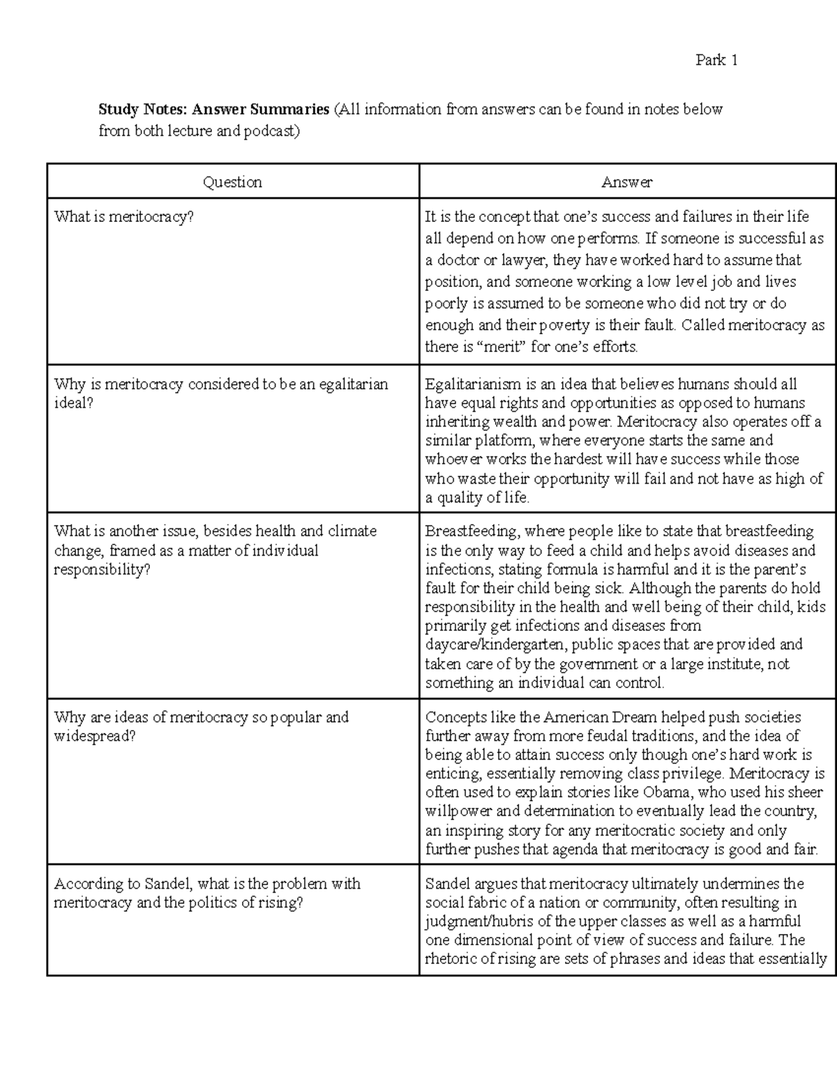 Week 8 Lectures And Readings - Study Notes: Answer Summaries (All ...