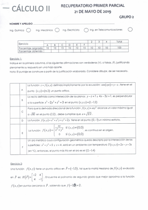 Final Cálculo II Diciembre 2019 - Calculo II - Studocu