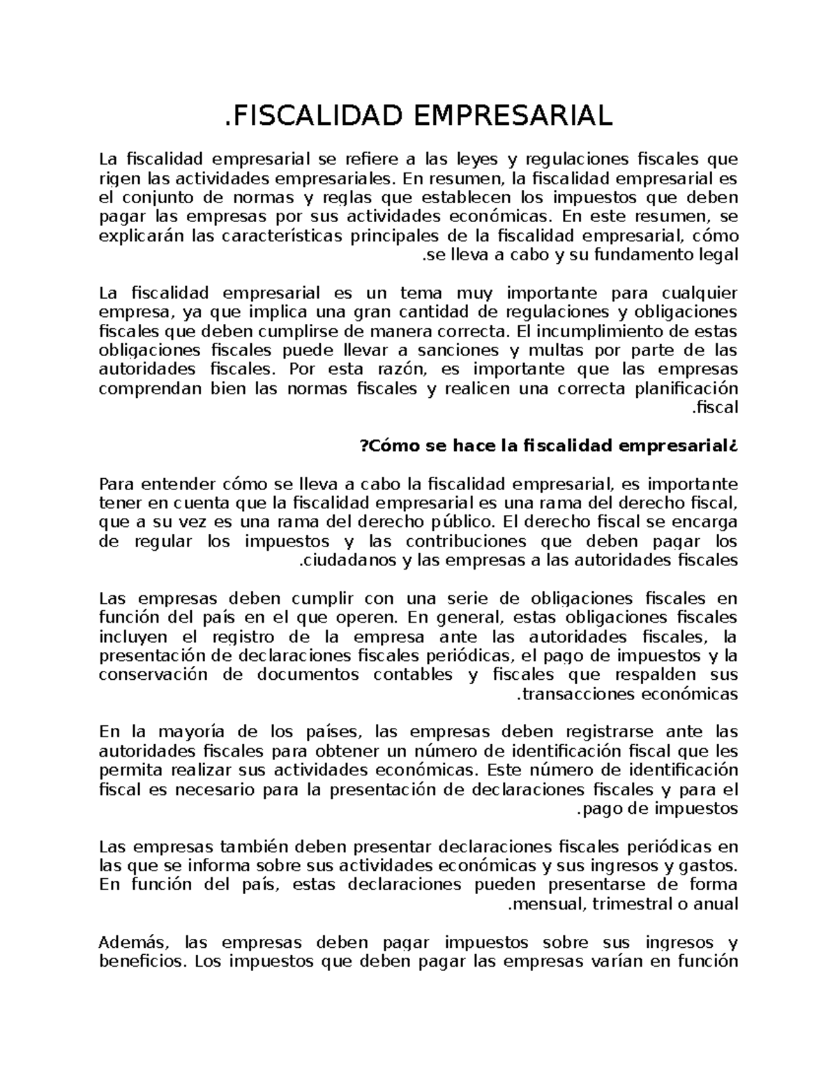Fiscalidad empresarial - FISCALIDAD EMPRESARIAL La fiscalidad ...