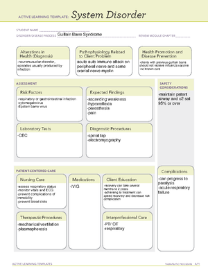 System Disorder Pertussis - Active Learning Templates Therapeutic 