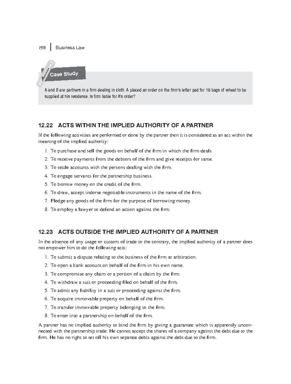 Zlib 198 Business Law 12 ACTS WITHIN THE IMPLIED AUTHORITY OF A