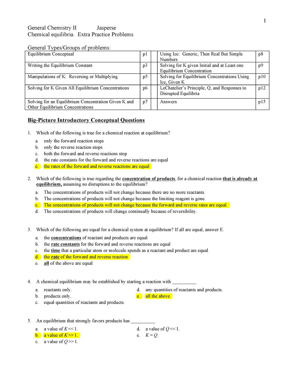 Test2 Ch16 Equilibria Practice Problems - BS Tourism Management - Studocu