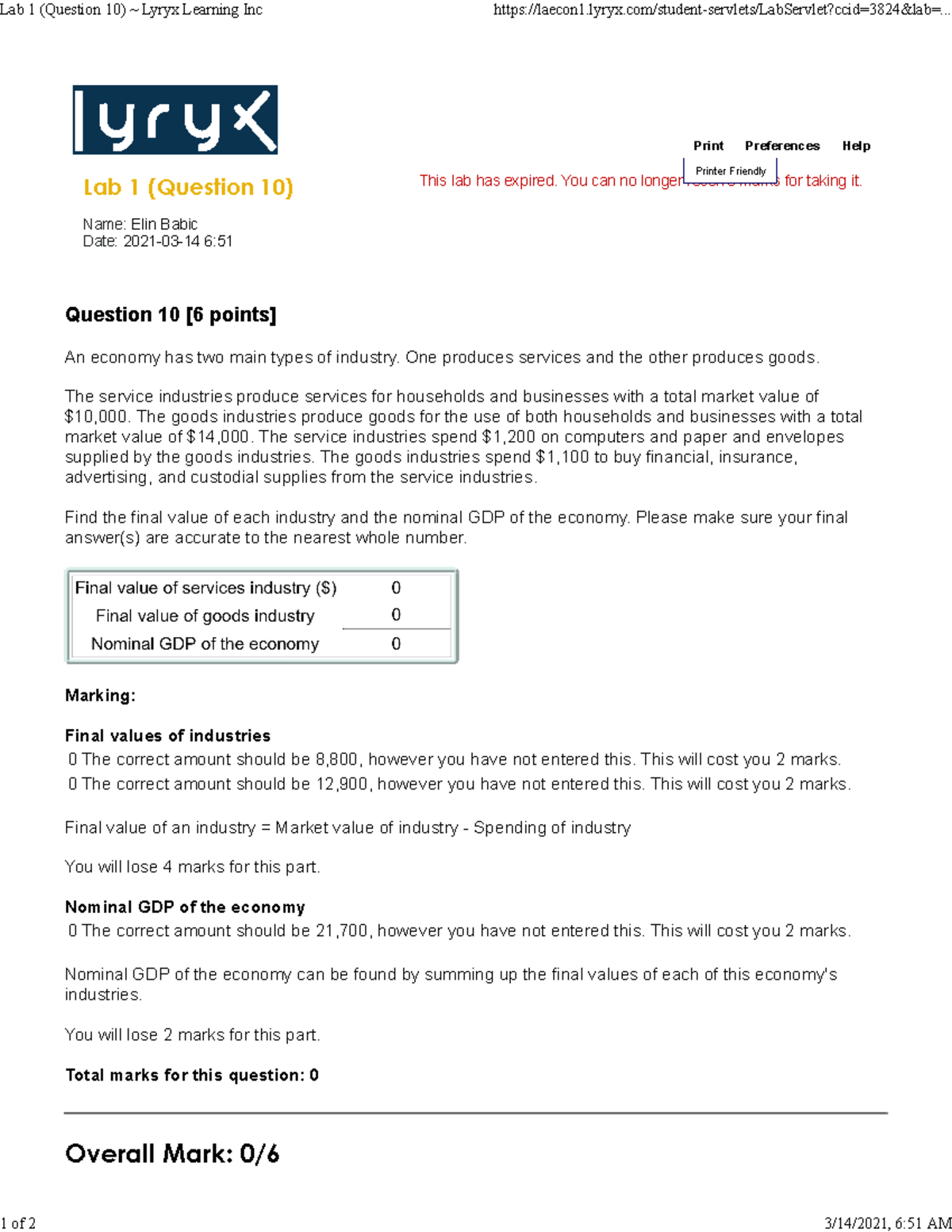 Lab 1 (Question 10) Lyryx - Print Preferences Help Lab 1 (Question 10 ...