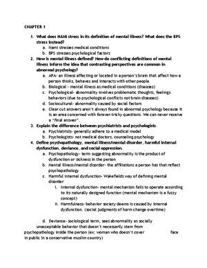Exam 2 study guide ch 4-6 - CHAPTER 4 Define psychosis and describe its ...