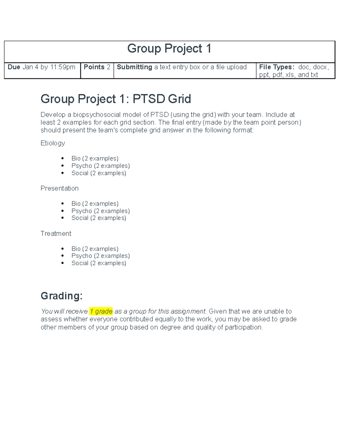 Psych 300 - Group Project - Group Project 1 Due Jan 4 by 11:59pm Points ...