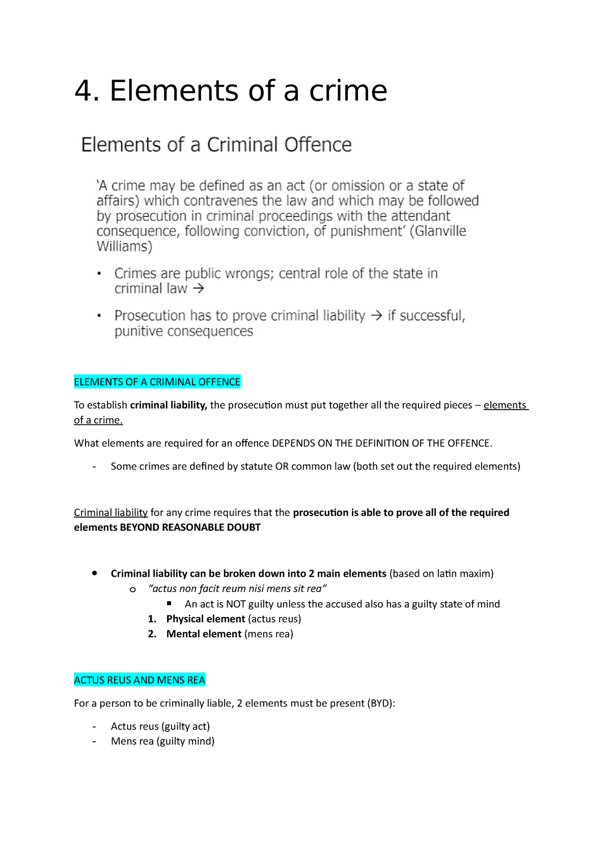 elements of crime essay