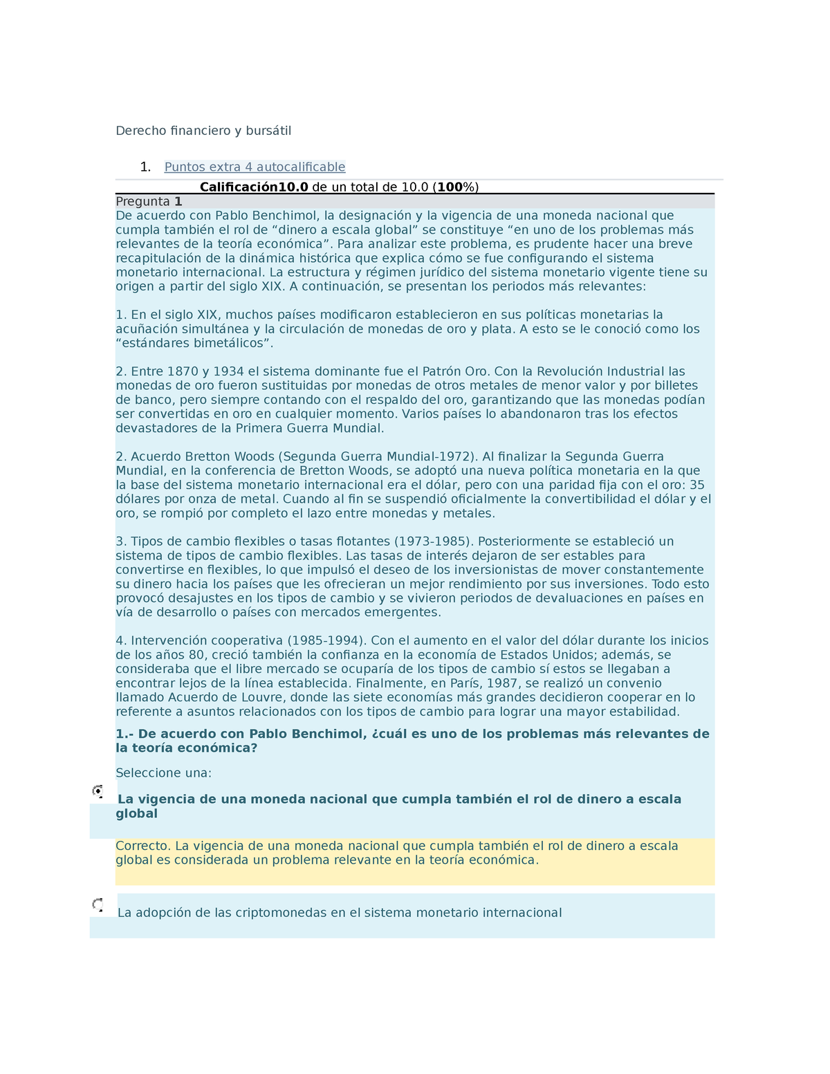 D.F.B. Semana 4 Autocalificable - Derecho Financiero Y Bursátil 1 ...