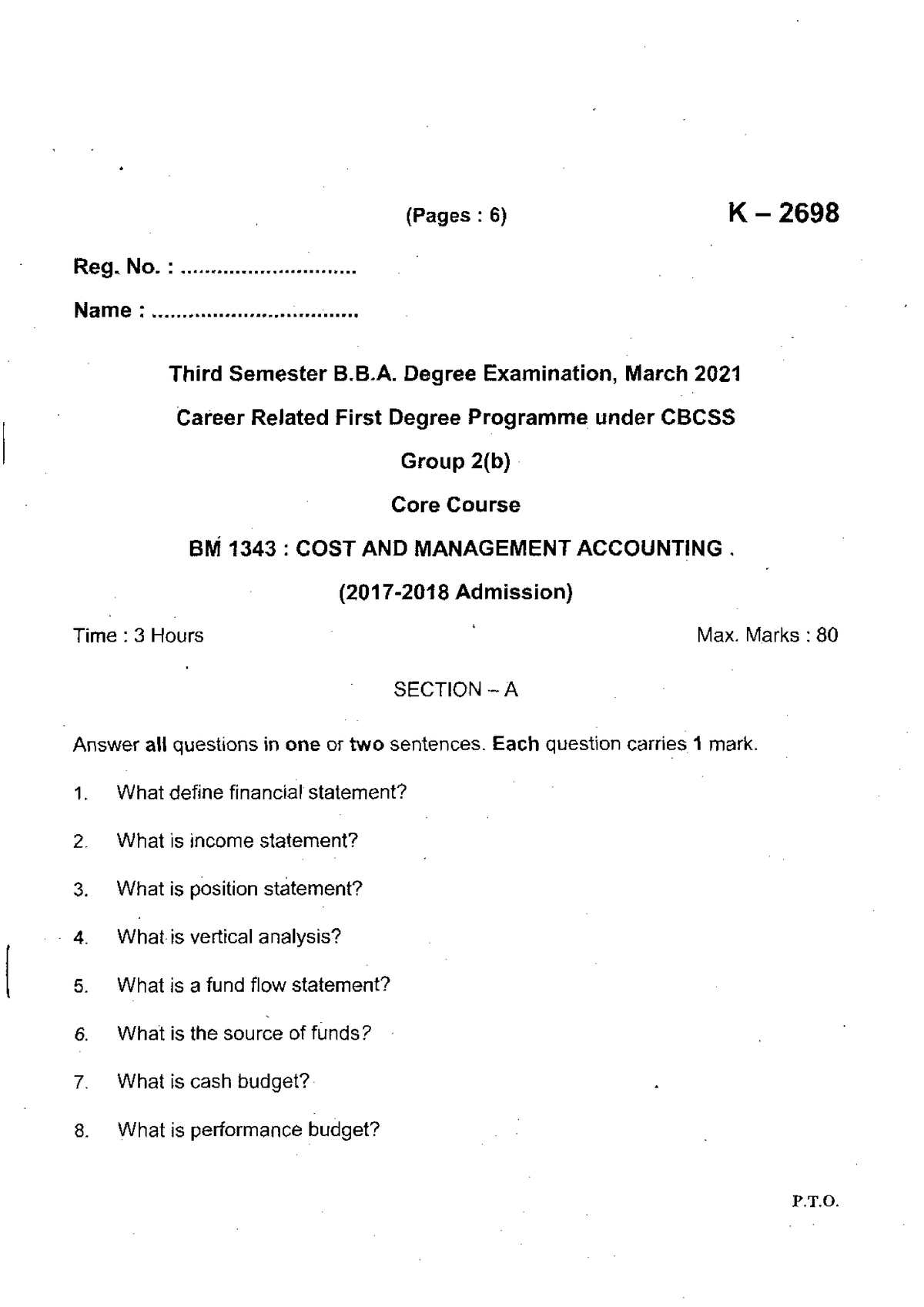 2021 - 2(15)cma - Copy - Lecture Notes - (Pages : 6) K - 2698 Reg. No ...