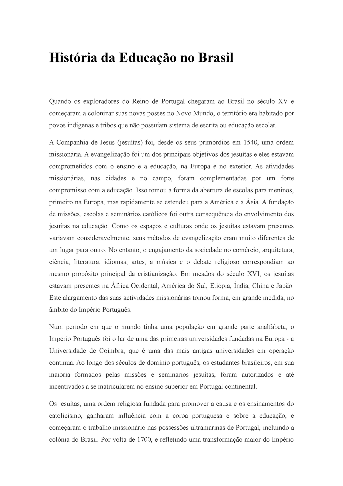 31-QuizTóriaBRASILpreHISTORICO - História da Educação I