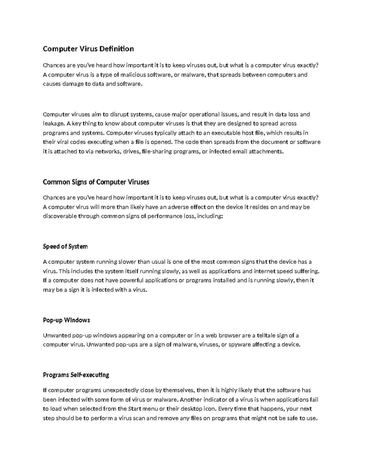 Computer Viruses Types of Viruses Use of Antivirus - Computer Virus ...