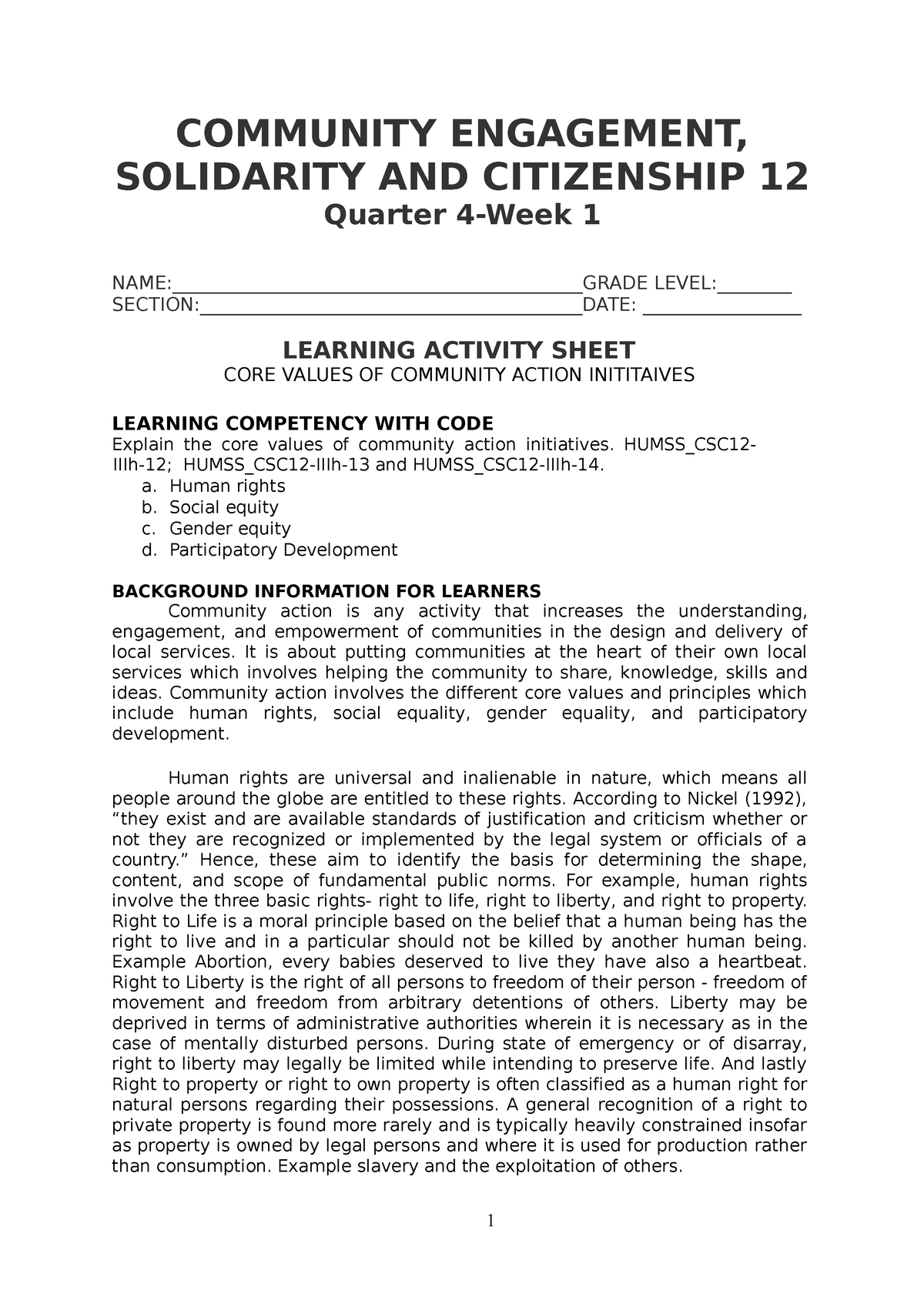 Dep Ed Learning Activity Sheets LAS CESC Quarter 4 Week 1 - Criminal ...