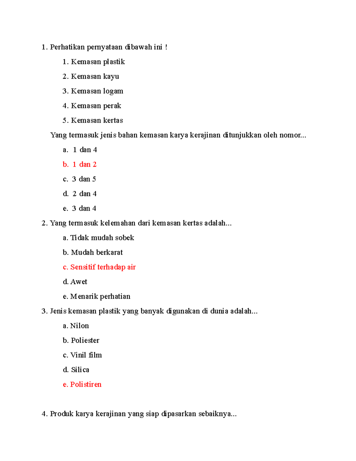 Soal HC - Tugas - Perhatikan Pernyataan Dibawah Ini! Kemasan Plastik ...