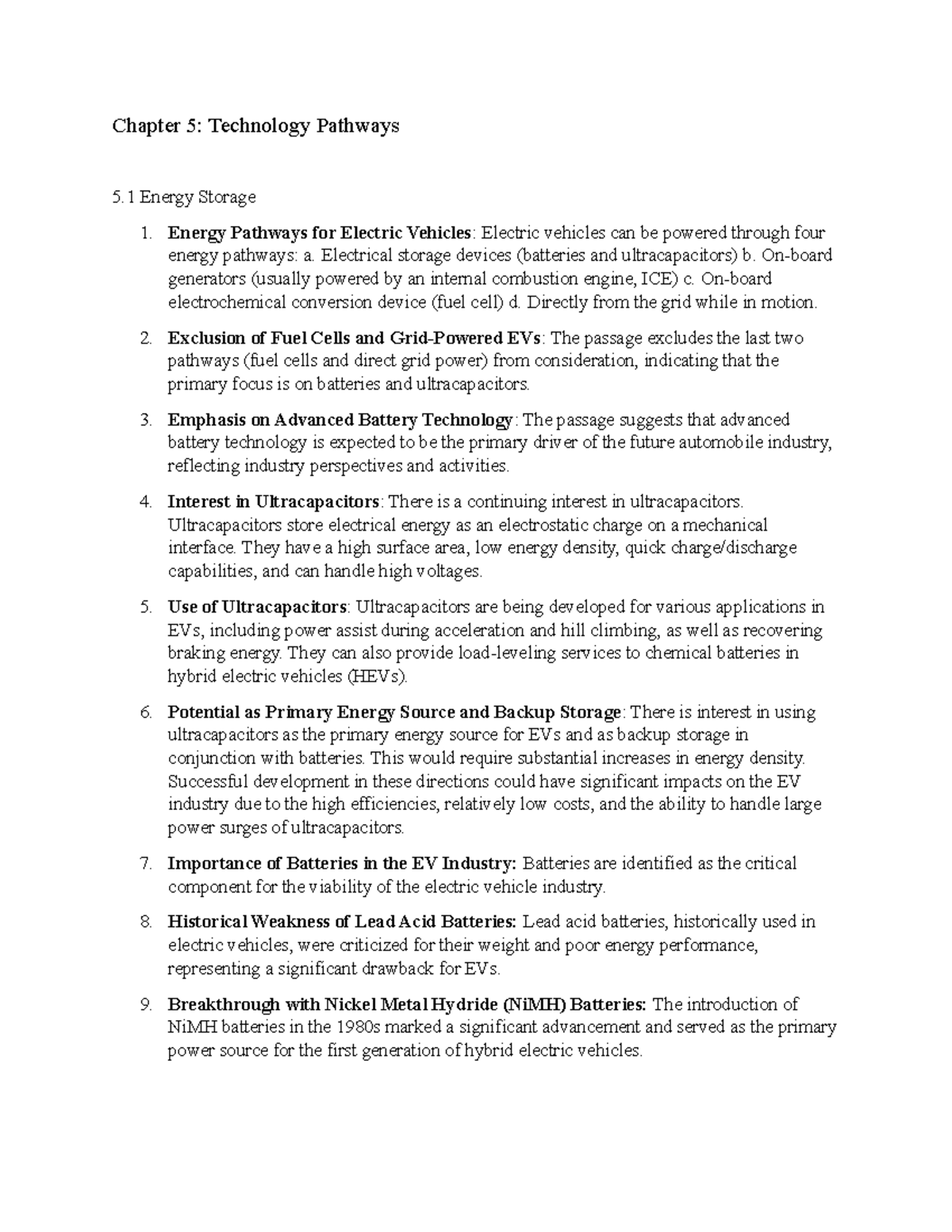 Group Project Chapter 5 Notes - Chapter 5: Technology Pathways 5 Energy ...