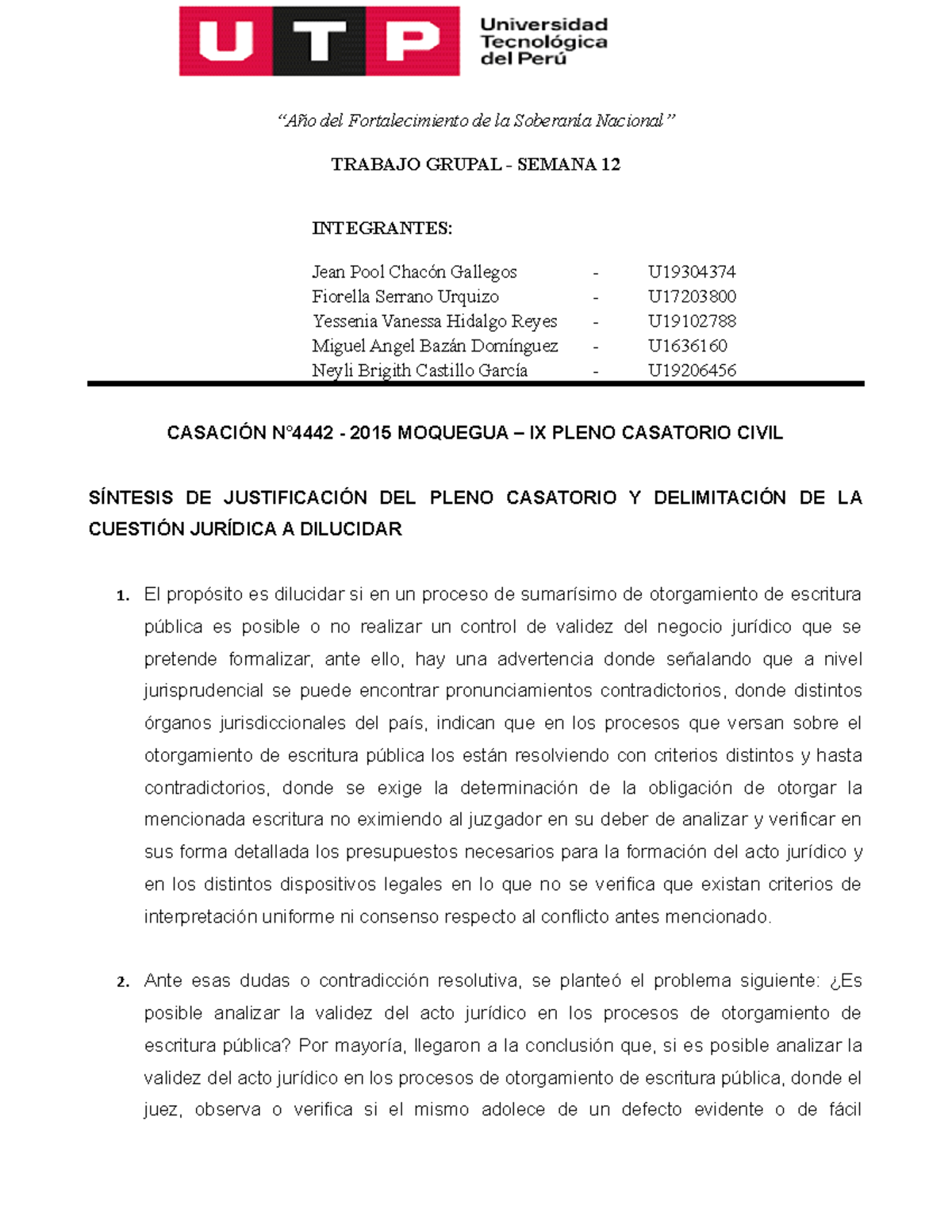 Pleno IX Casatorio - PG 34 - “Año Del Fortalecimiento De La Soberanía ...