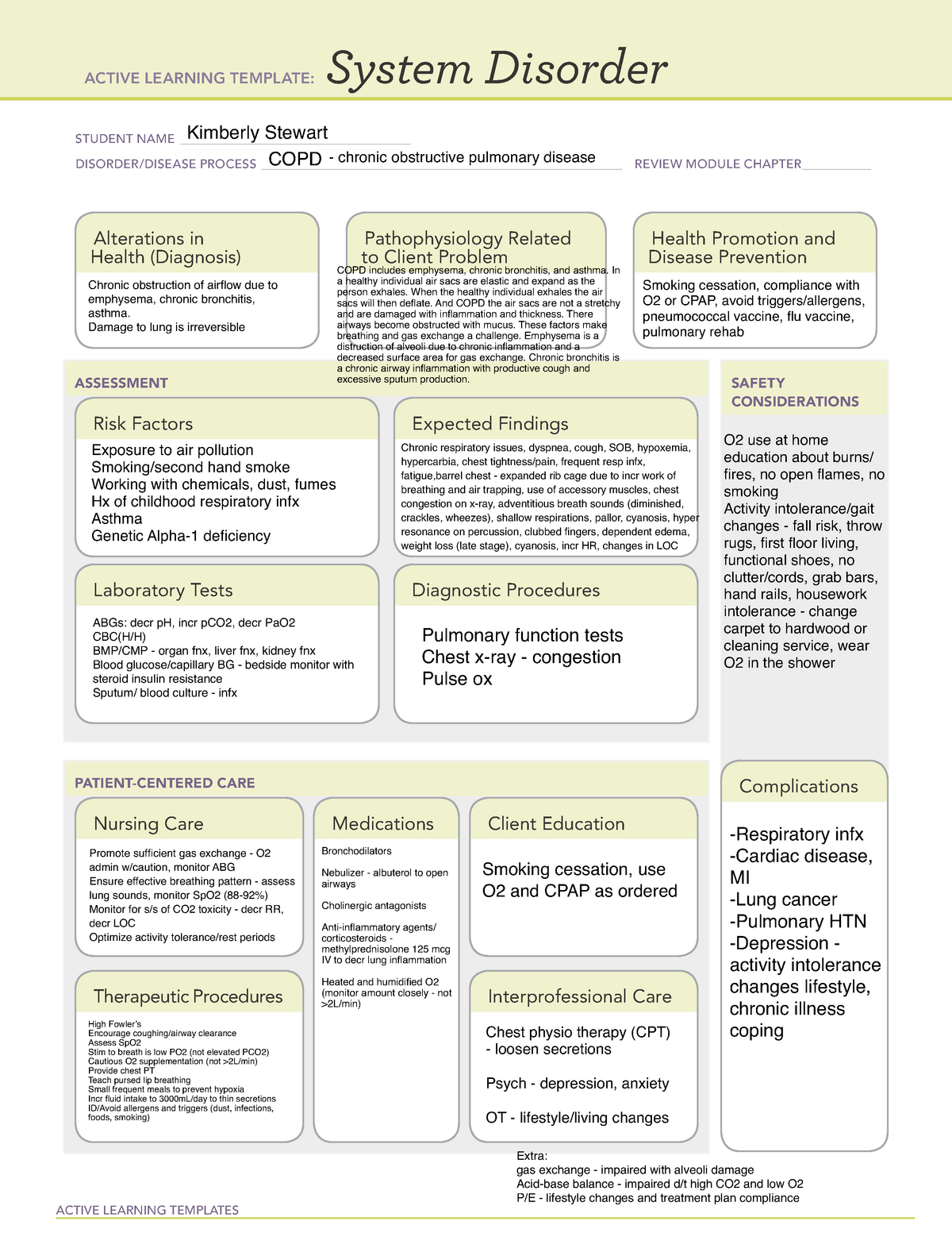 System Disorder Ati Template Copd