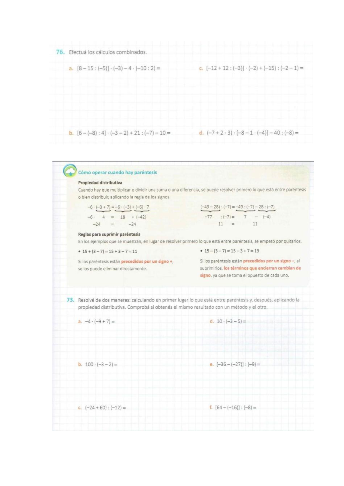 Ficha Numero 1 Numeros Enteros - Matemática - CUADERNILLO 2DO AÑO FICHA ...