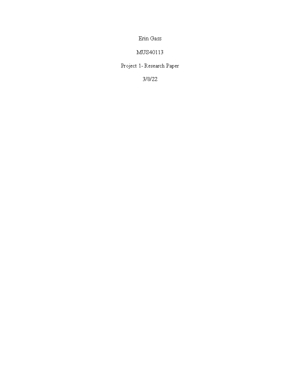 Beyonce Project-Research Project Edited - Erin Gass MUS Project 1 ...