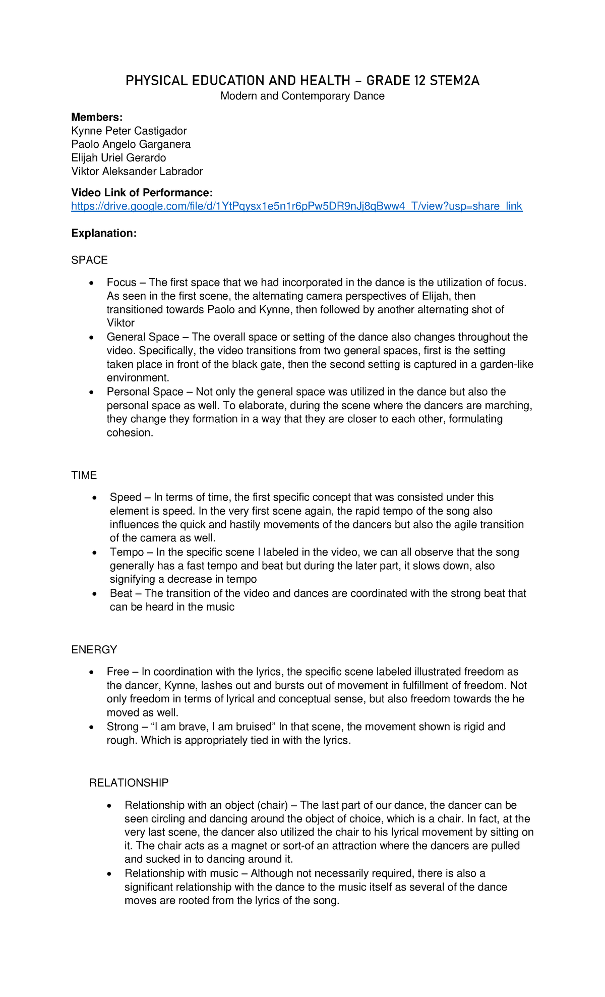 Contemp Modern Dance PEH - PHYSICAL EDUCATION AND HEALTH – GRADE 12 ...