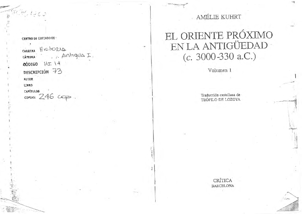 El Oriente proximo en la antiguedad Historia Antigua I Próximo