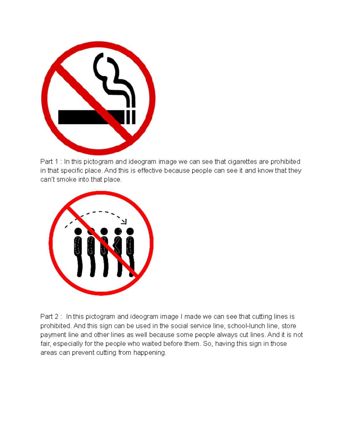 Lecture 7 - assignments #7. - Part 1 : In this pictogram and ideogram ...